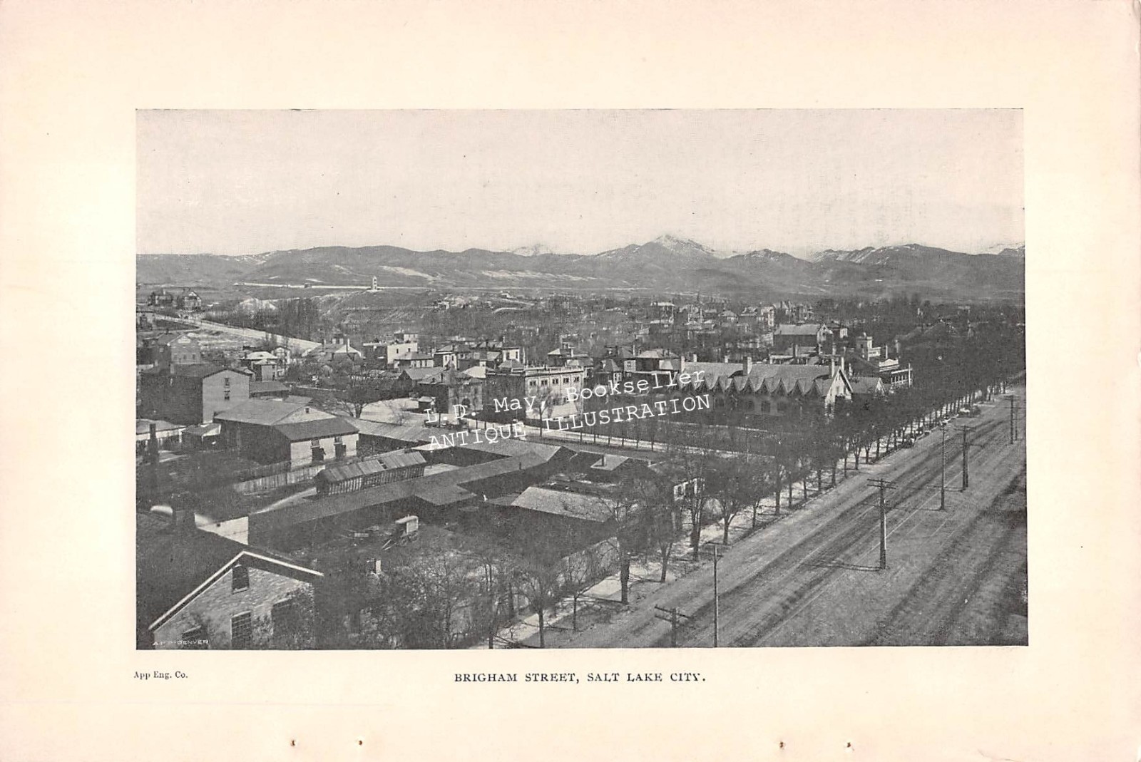 antique 1899 illustrations Brigham St Mormon Temple Block Salt Lake City UT UTAH