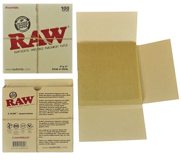 RAW Unrefined Parchment Paper Squares 5\