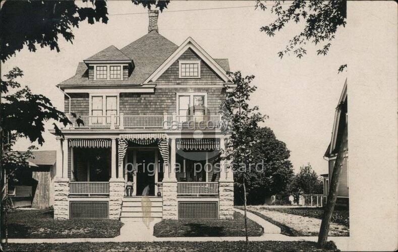 Jamestown, NY New York Shingle Style Home 1909 Original Vintage Real Photo RPPC