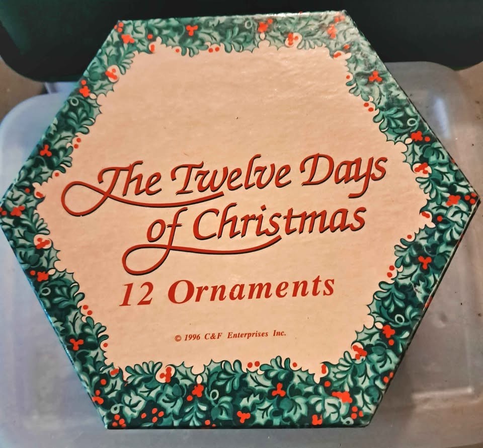 Vintage 1996 C&F Enterprises 12 Days of Christmas Ornament Set - Complete