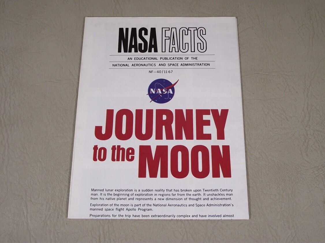 1967 NASA Journey to the Moon Poster & Apollo Flight Crews Photo JSCCL-103