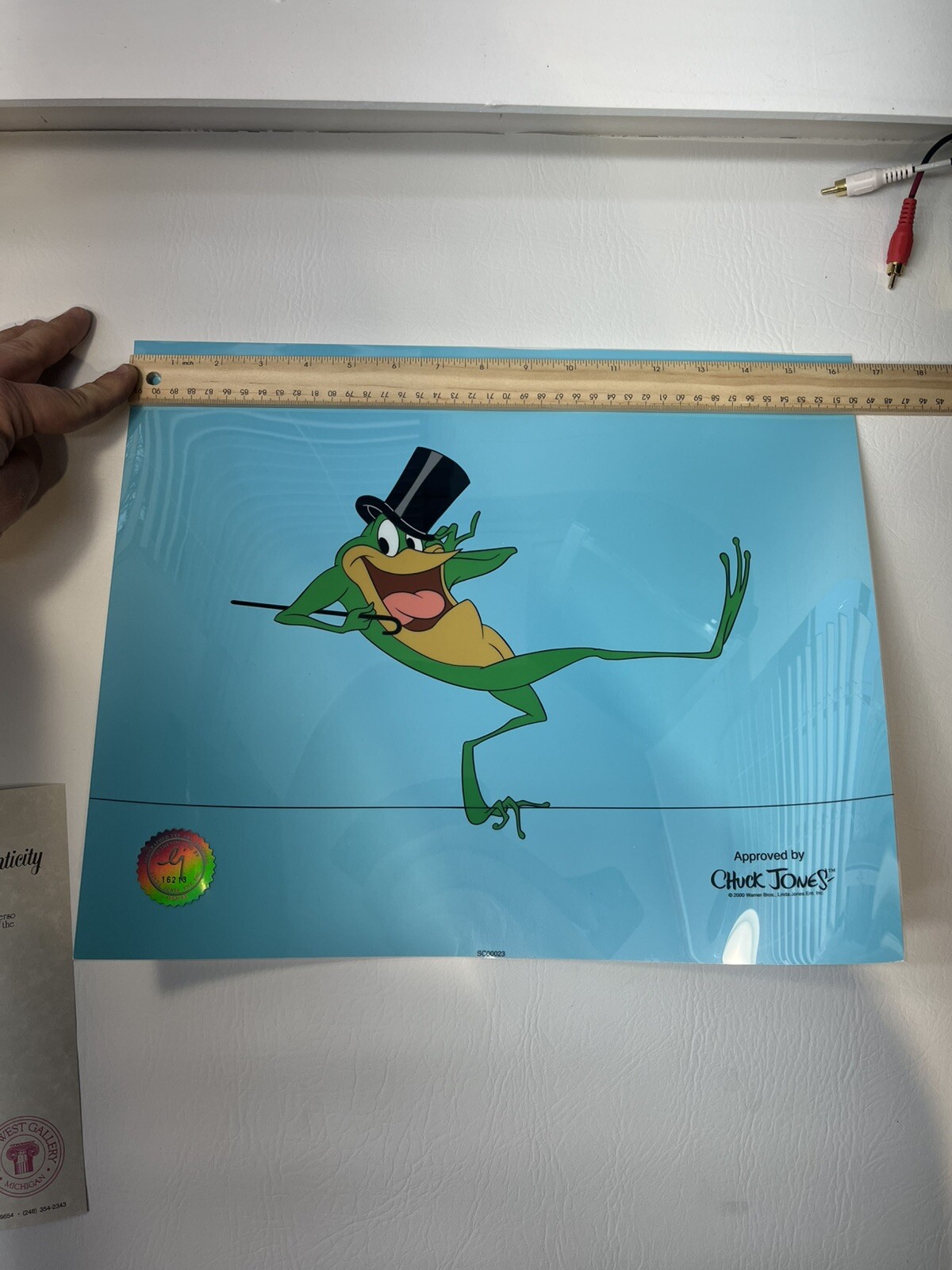 SIGNED Chuck Jones MICHIGAN J FROG Warner Brothers Animation Cel 16.5x13.5 Read