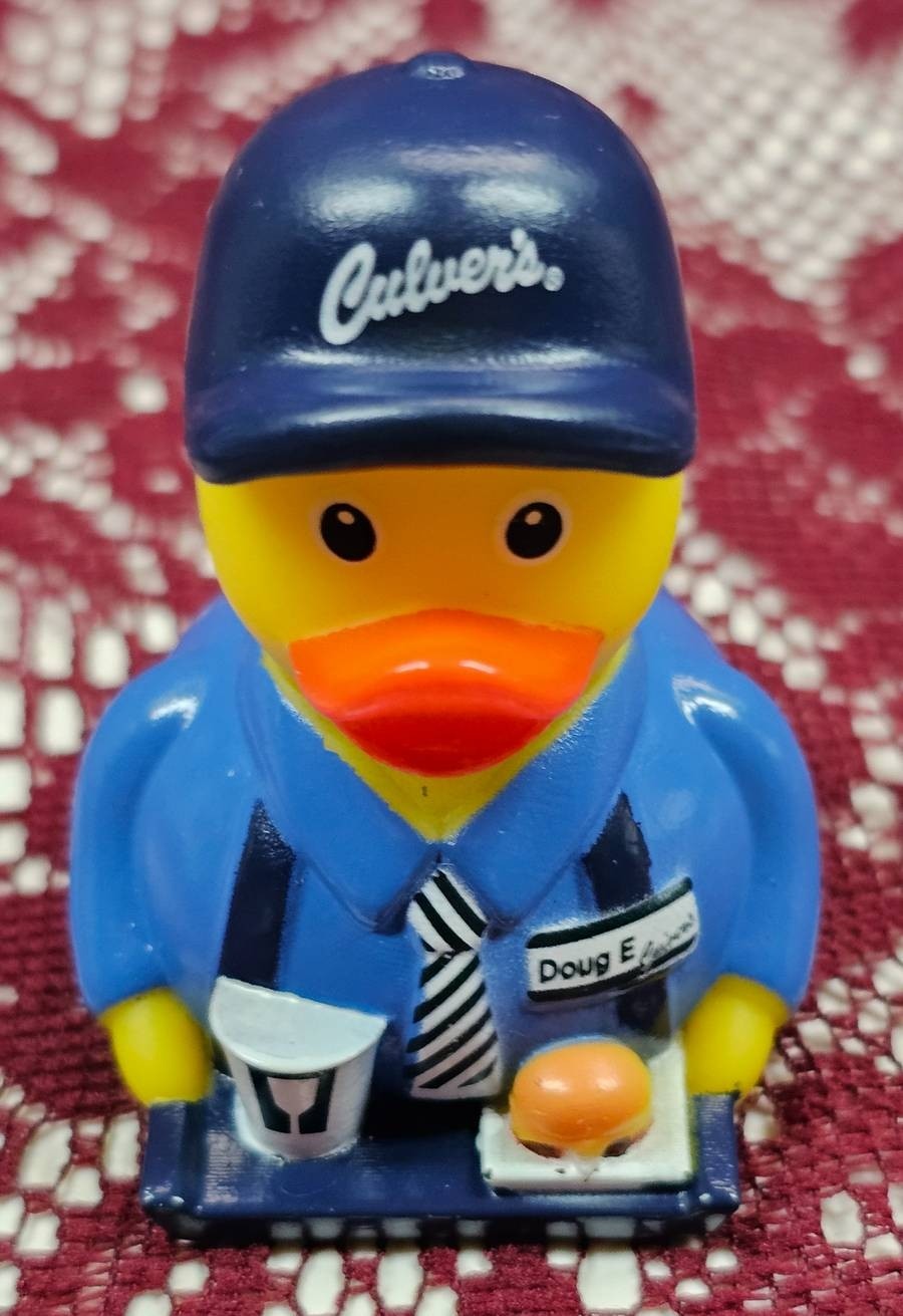 ONE (1) Culver\'s New Limited Edition Promo RUBBER DUCK - EMPLOYEE DAVE E