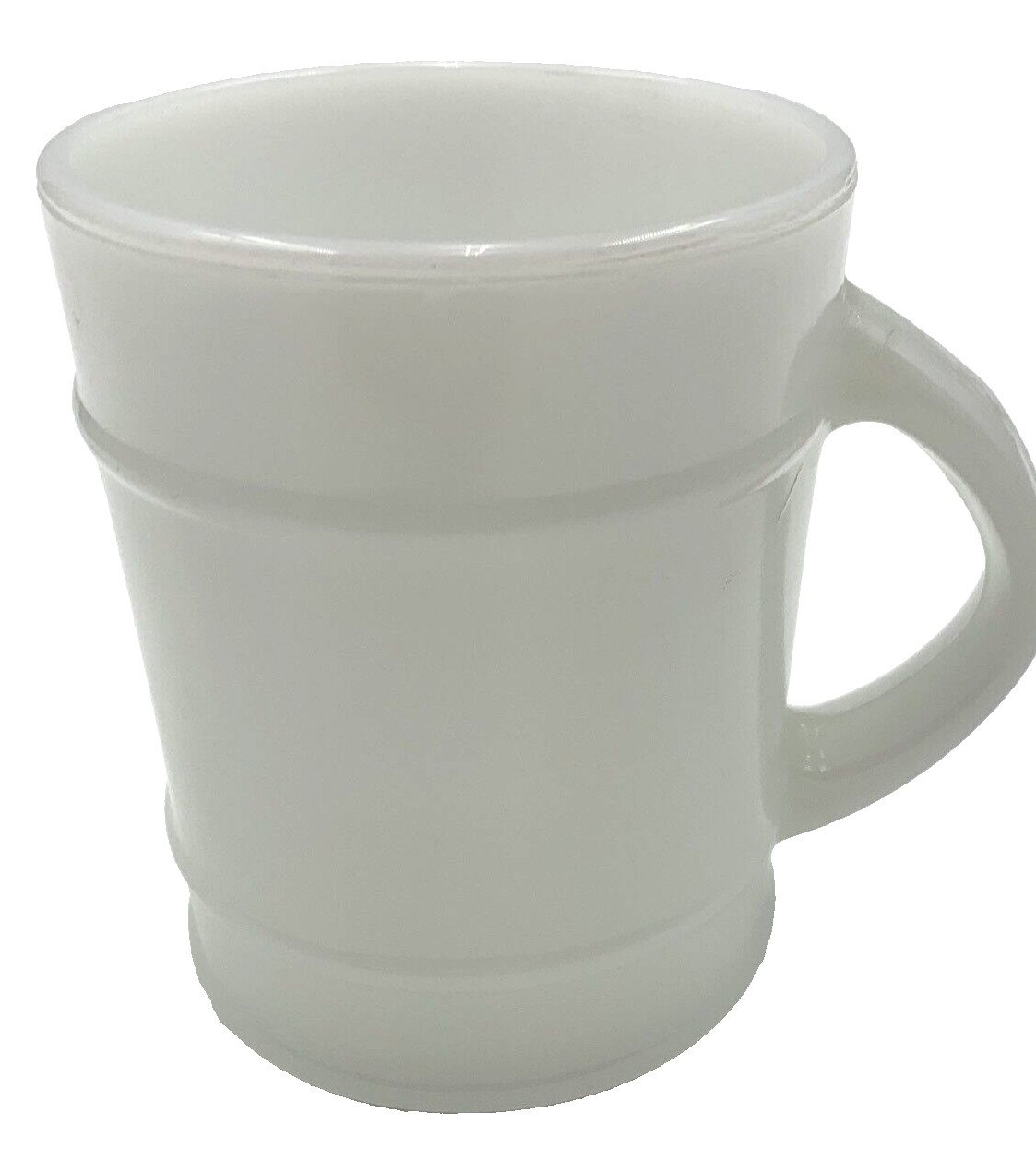 Anchor Hocking Milk Glass Coffee Mug Oven Proof Ribbed Design