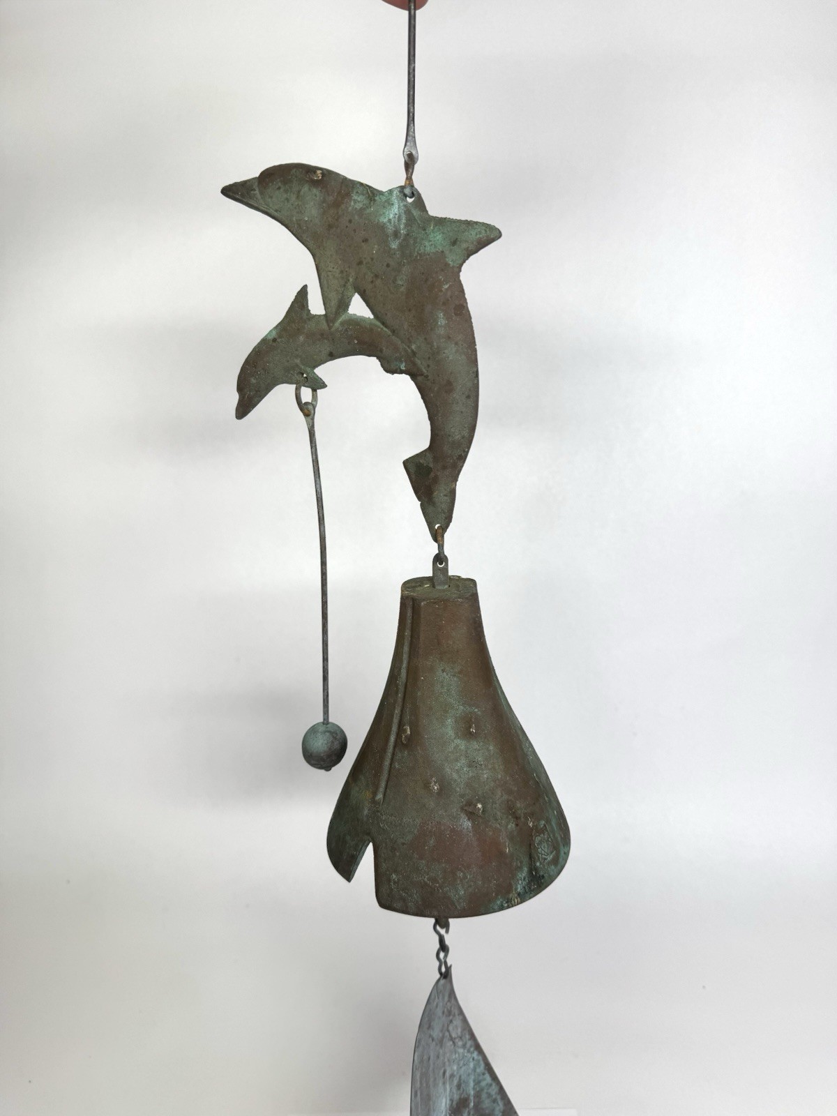 Vintage Paolo Soleri Arcosanti Cosanti Bronze Dolphin Wind Chime Bell