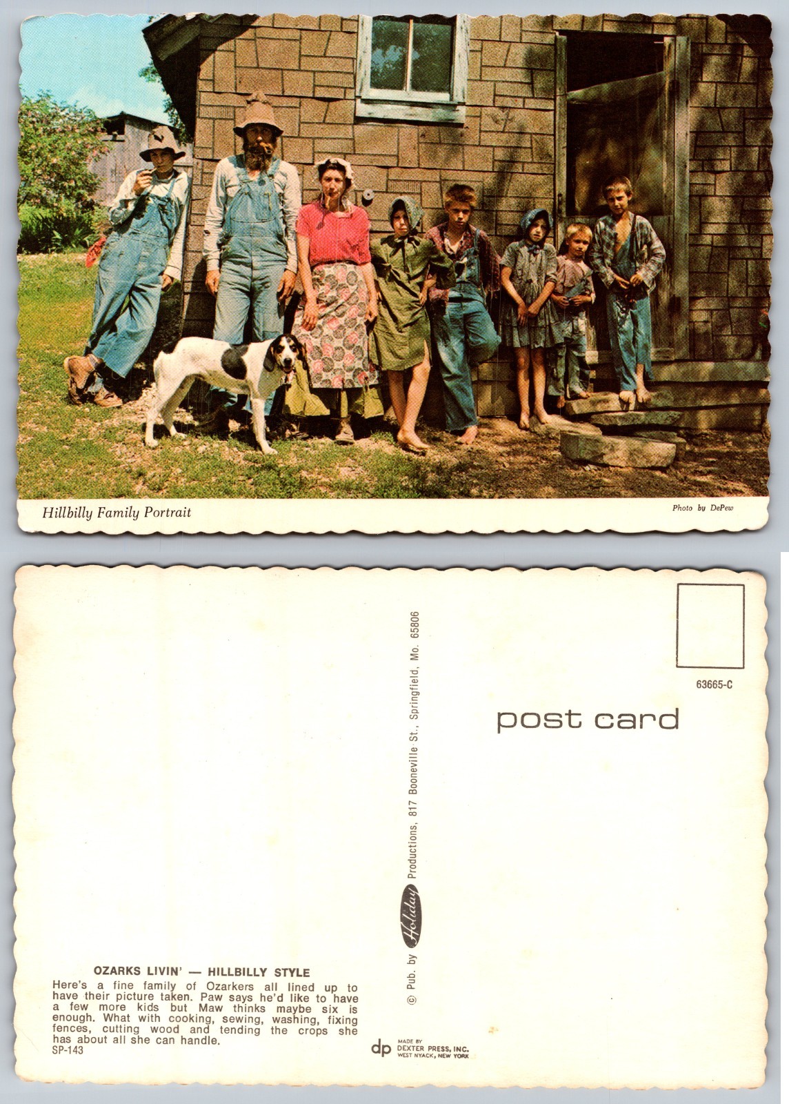 Continental Hillbilly Family Portrait Postcard