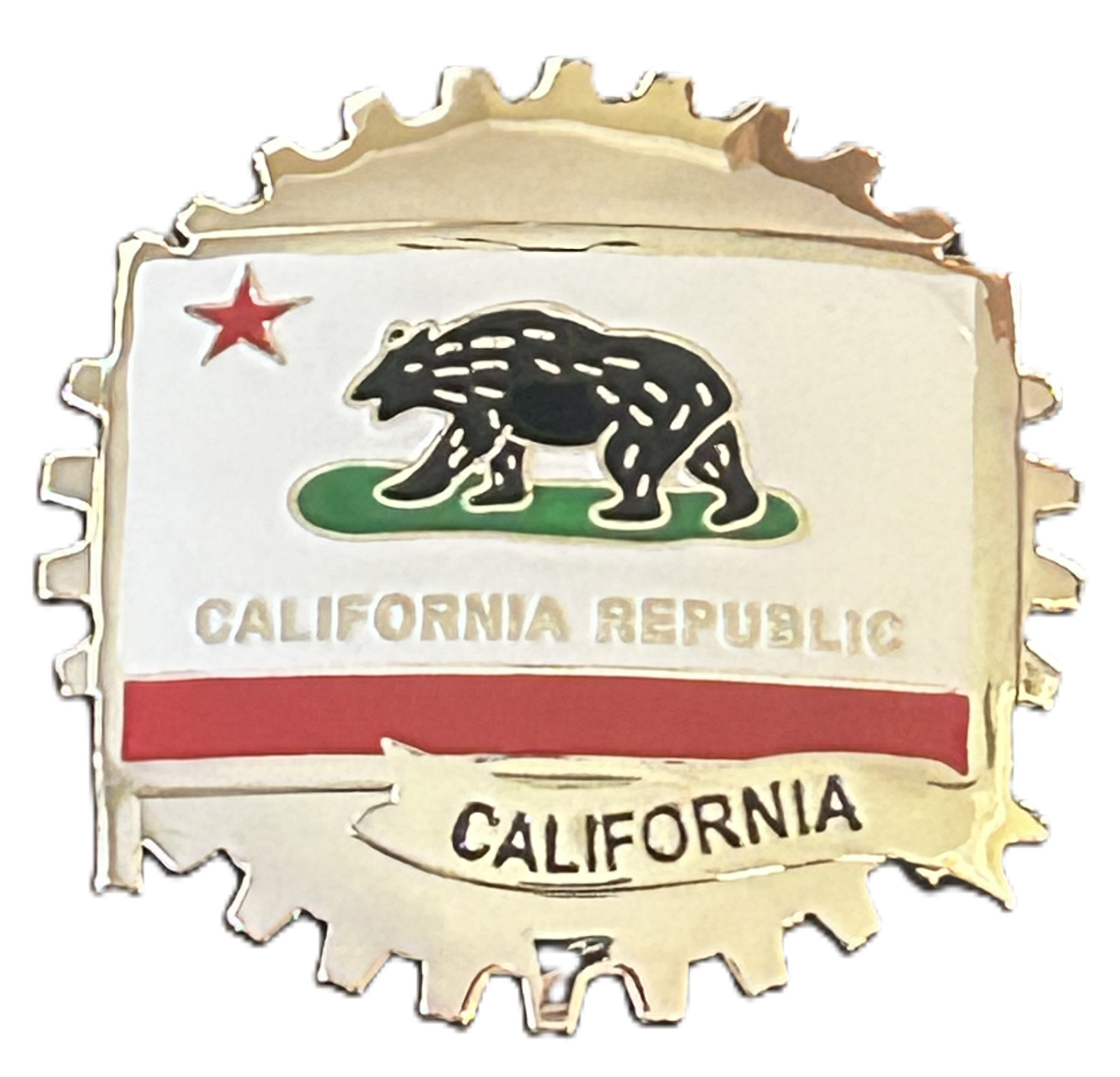 CALIFORNIA STATE FLAG CAR GRILLE BADGE EMBLEM CALIFORNIA STATE FLAG CAR GRILLE BADGE EMBLEM