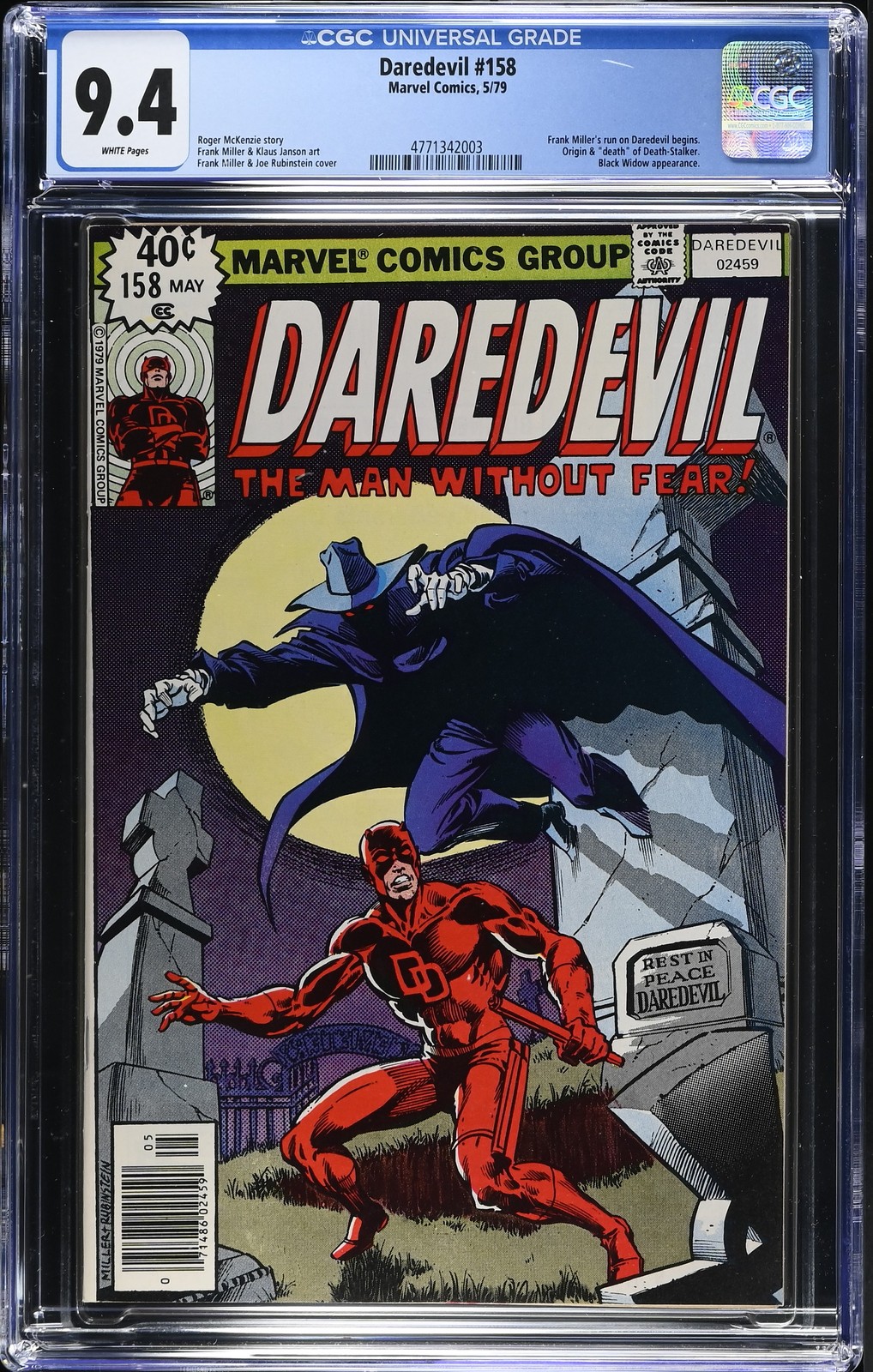Daredevil #158 CGC 9.4 White Pages