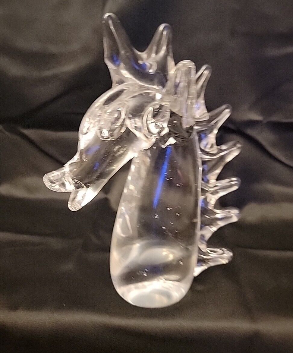 Vintage Murano Handblown Glass Seahorse Head 8.5\