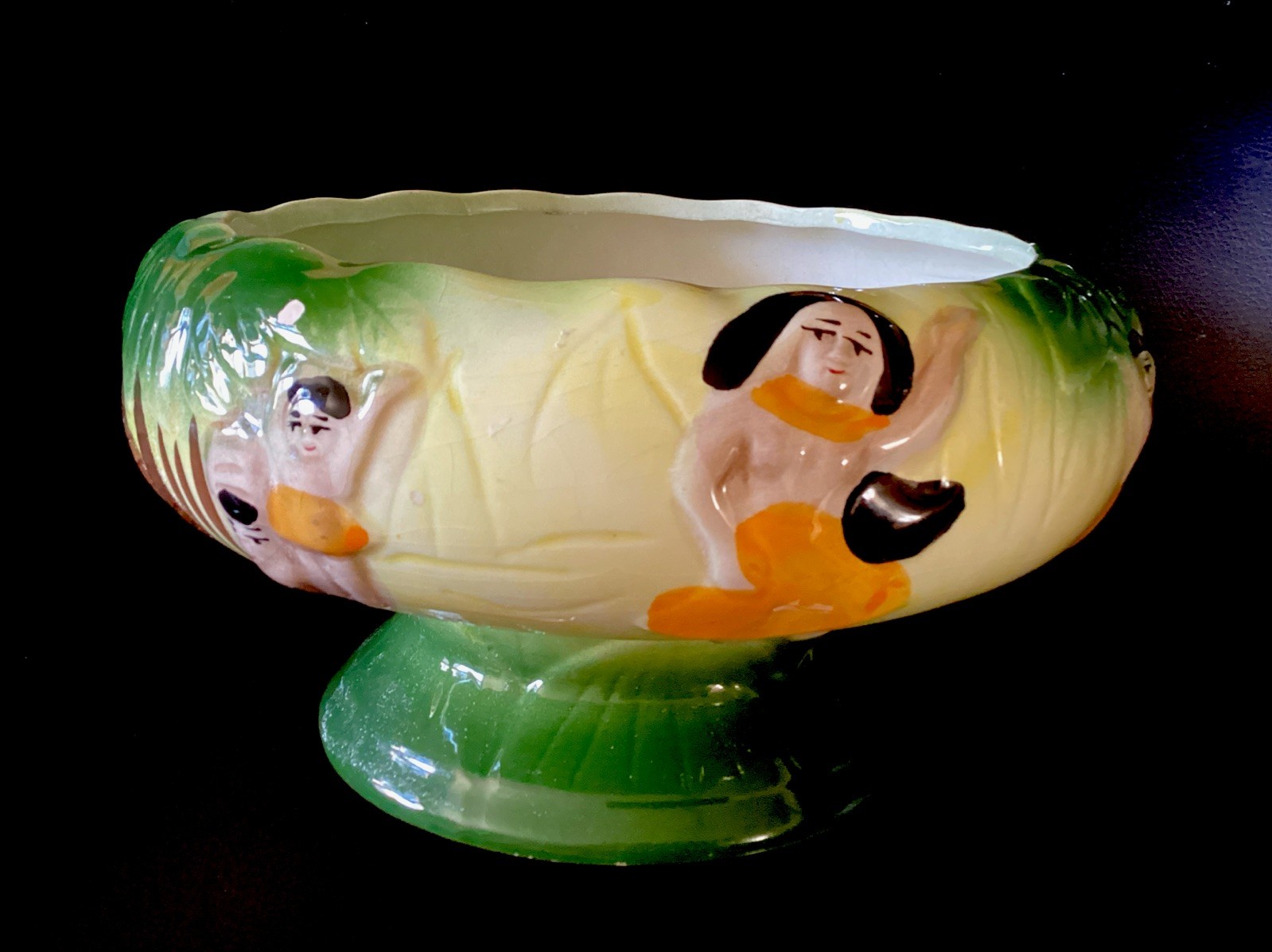 32 oz Ceramic  Volcano Bowl Tiki Drink Hula Girl Leilani Cocktail Luau DW110