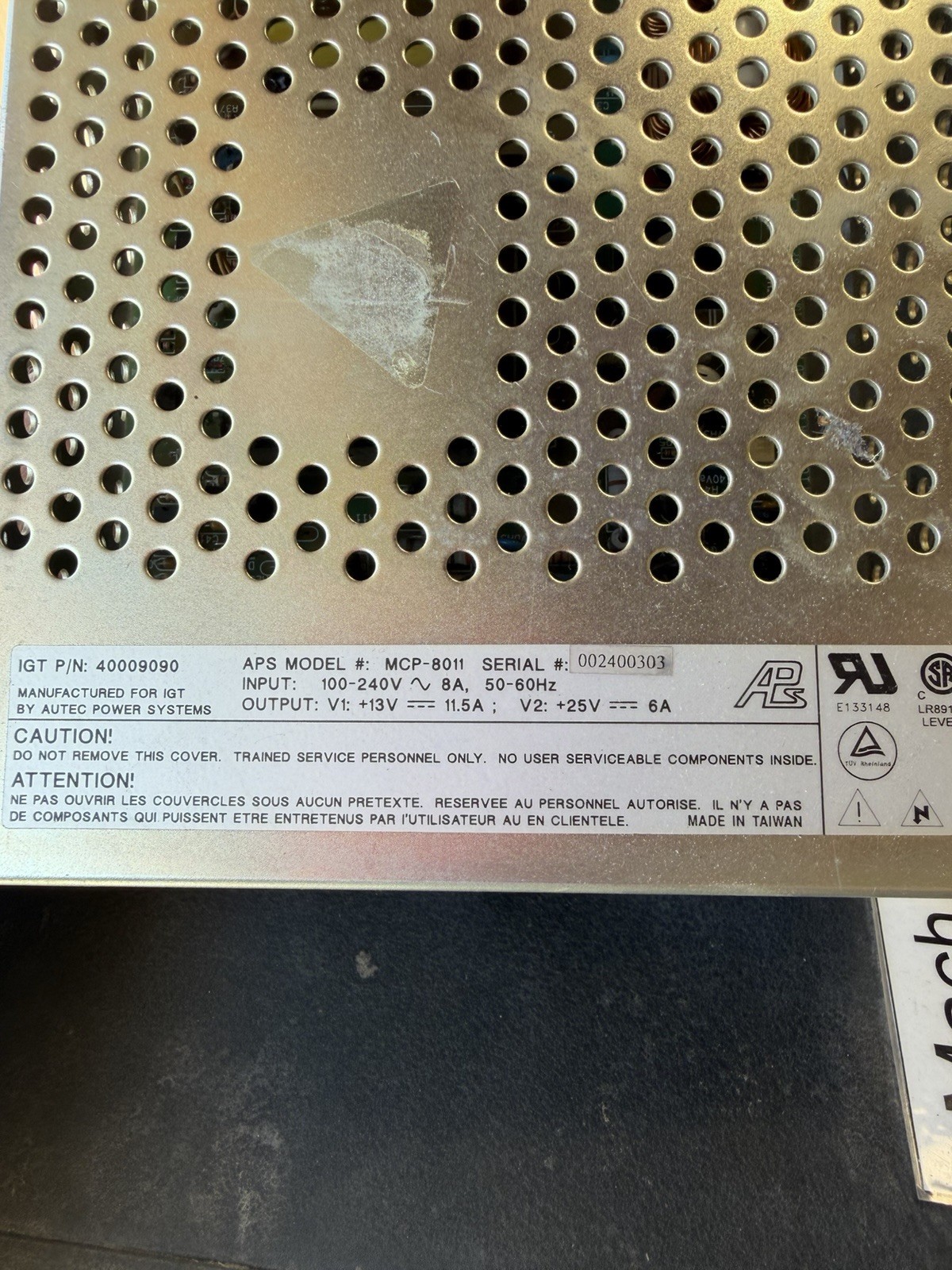 Igt S2000 Power Supply. Igame Or S2000 Game King