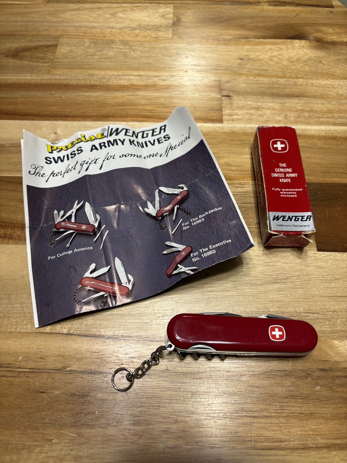 Wenger Delemont Switzerland Swiss Army Knife with keychain, New In Box Wenger Delemont Switzerland Swiss Army Knife with keychain, New In Box