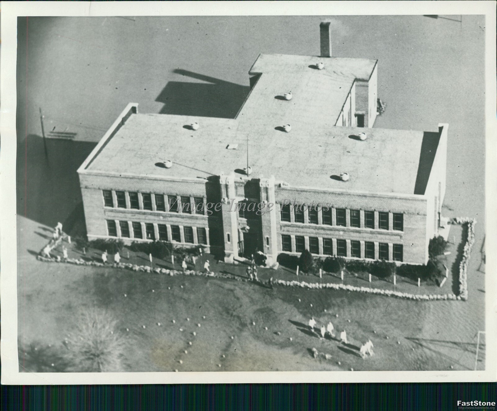 1931 Aerial View As Parchman Farms M S Prisoners Sandbag School Floods Photo 6x8
