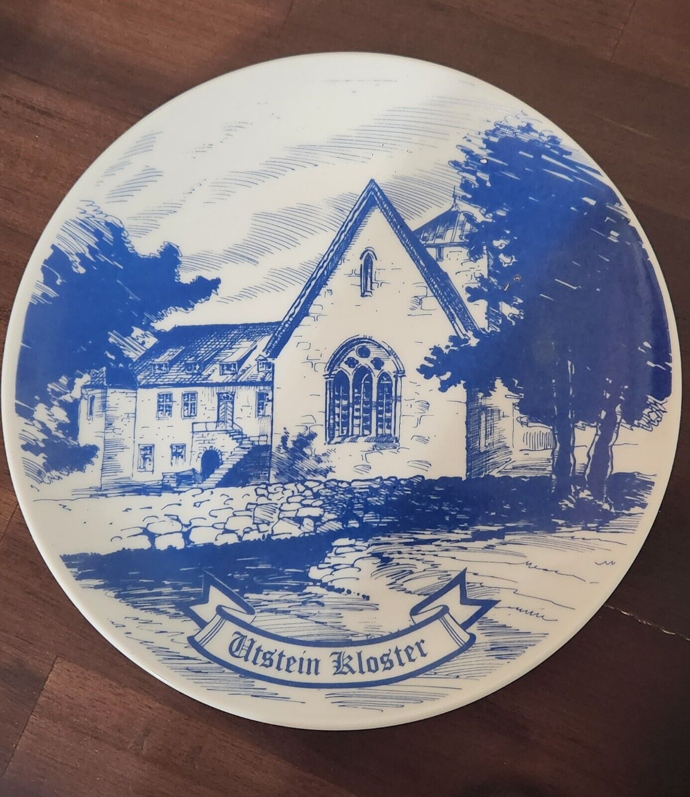 *Vintage Blue Plate* Dansk Norsk Porselen A.S. Norge Utstein Kloster abbey