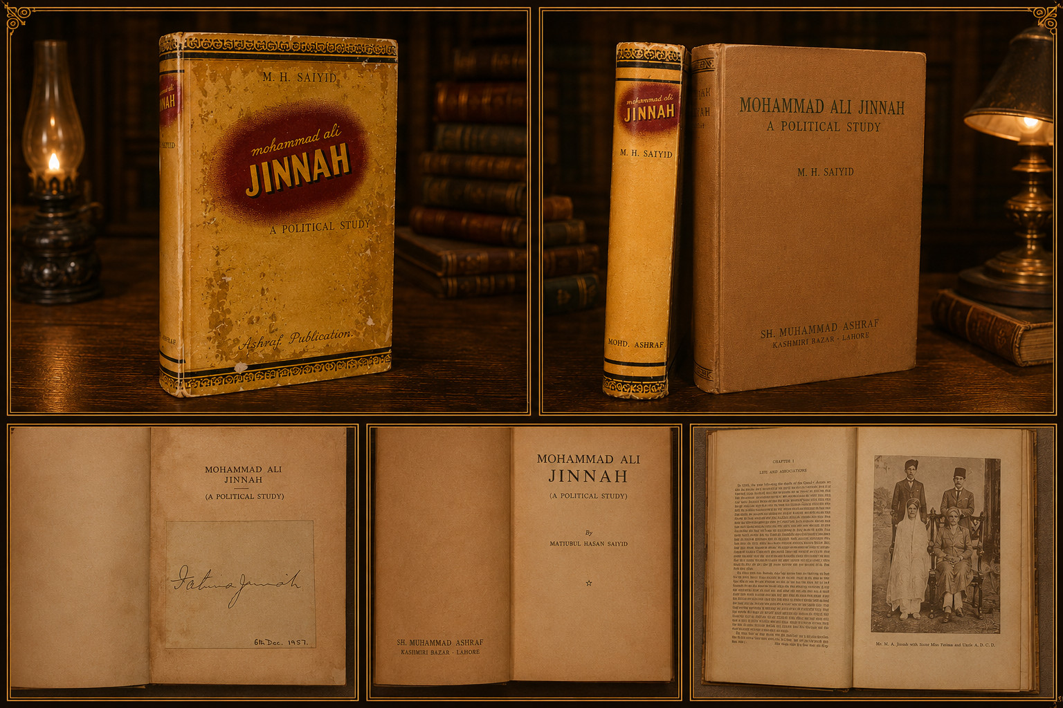 Rare Jinnah Political Study Book (Fatima Jinnah Original Signed Autograph 1957)