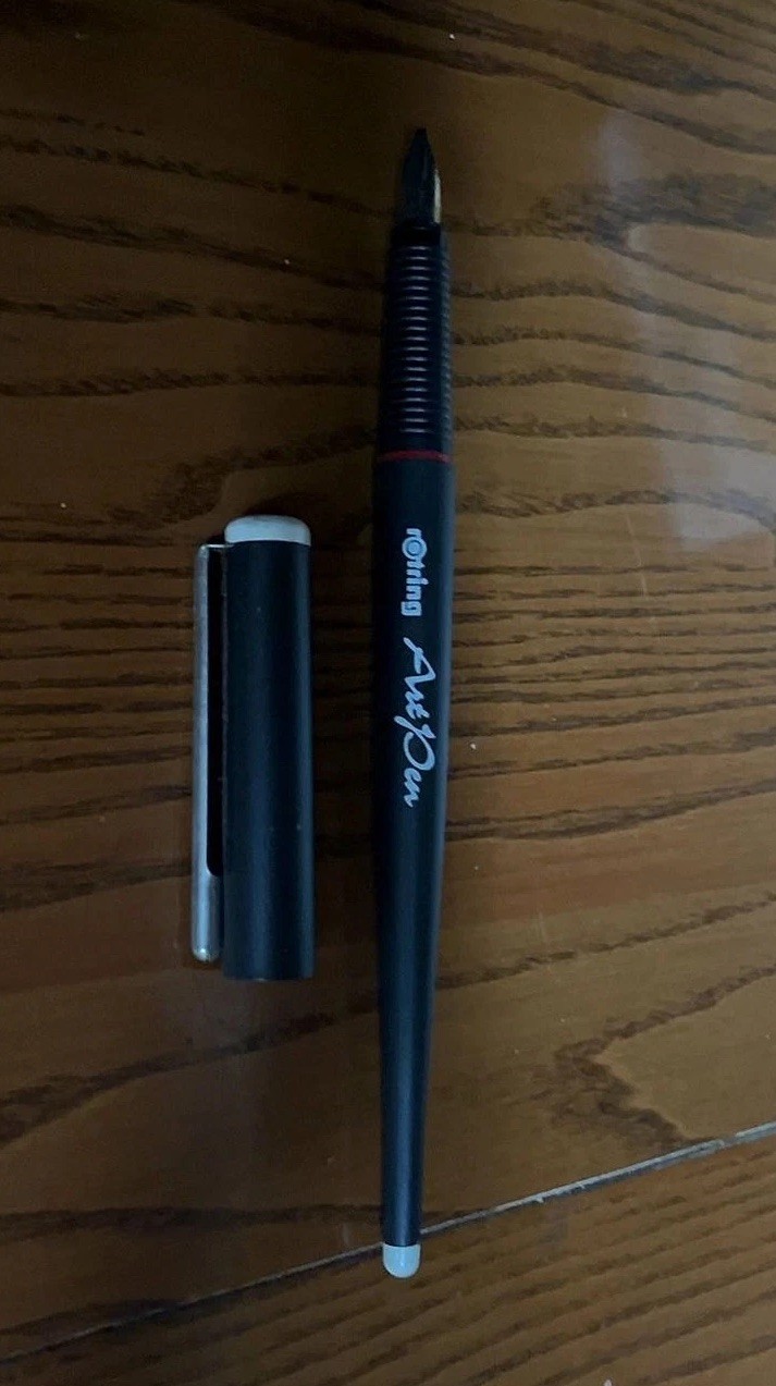 Rotring Art Pen Calligraphy Fountain Pen Matte Black Germany Very Good Condition