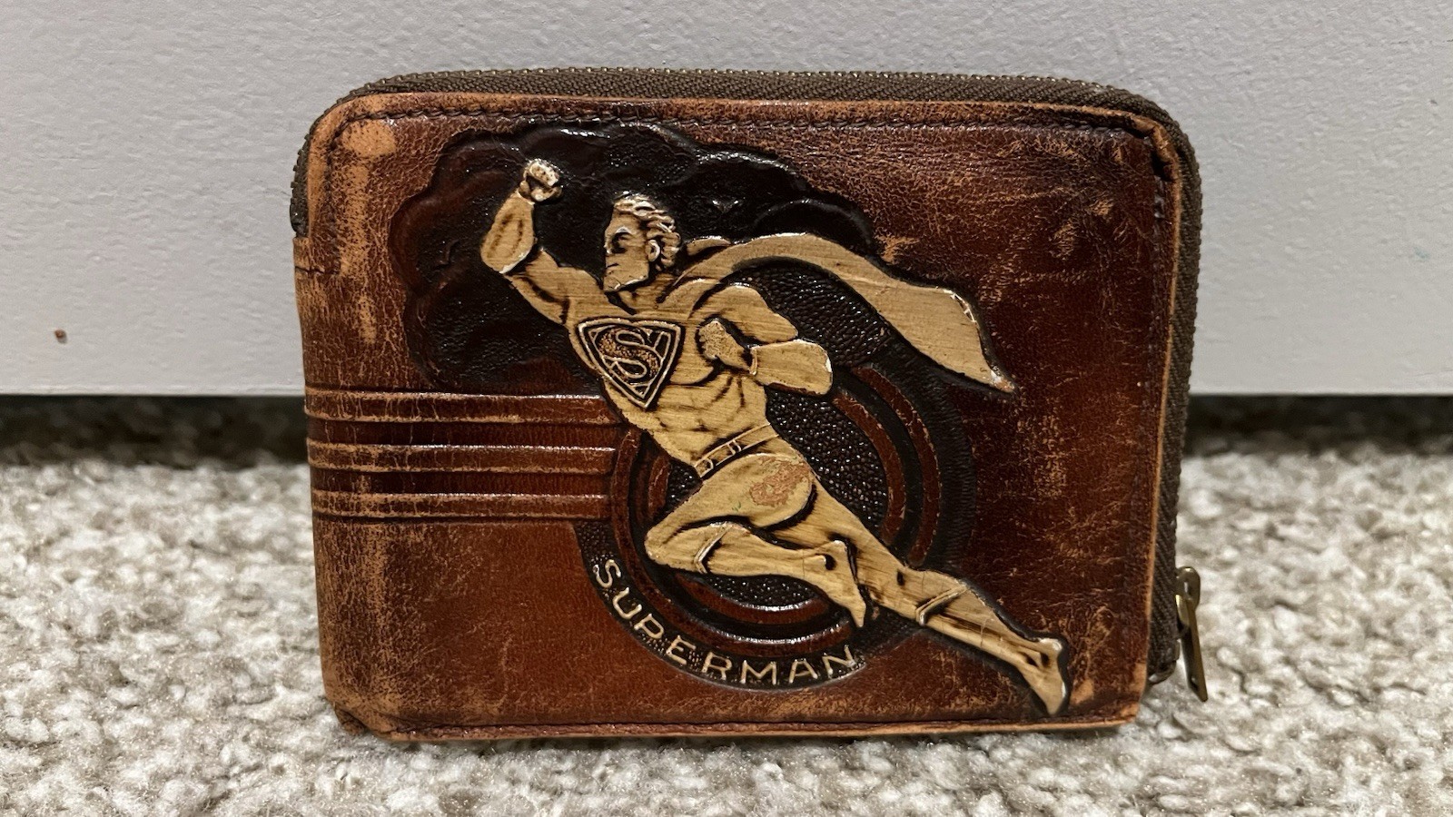 1940s Golden Age Comic Books Superman Pioneer Leather Wallet Premium