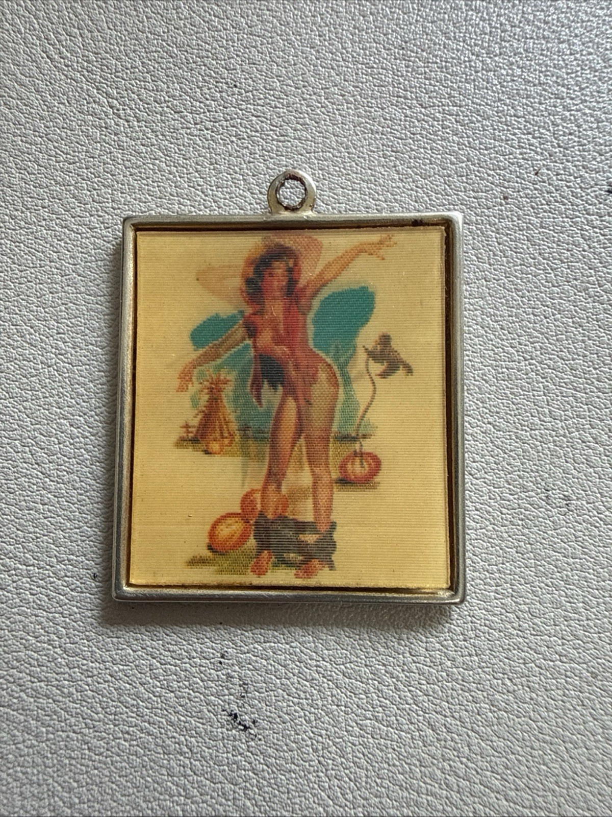 Vintage Keychain  Part Sexy Lady Flasher Provocative Risque