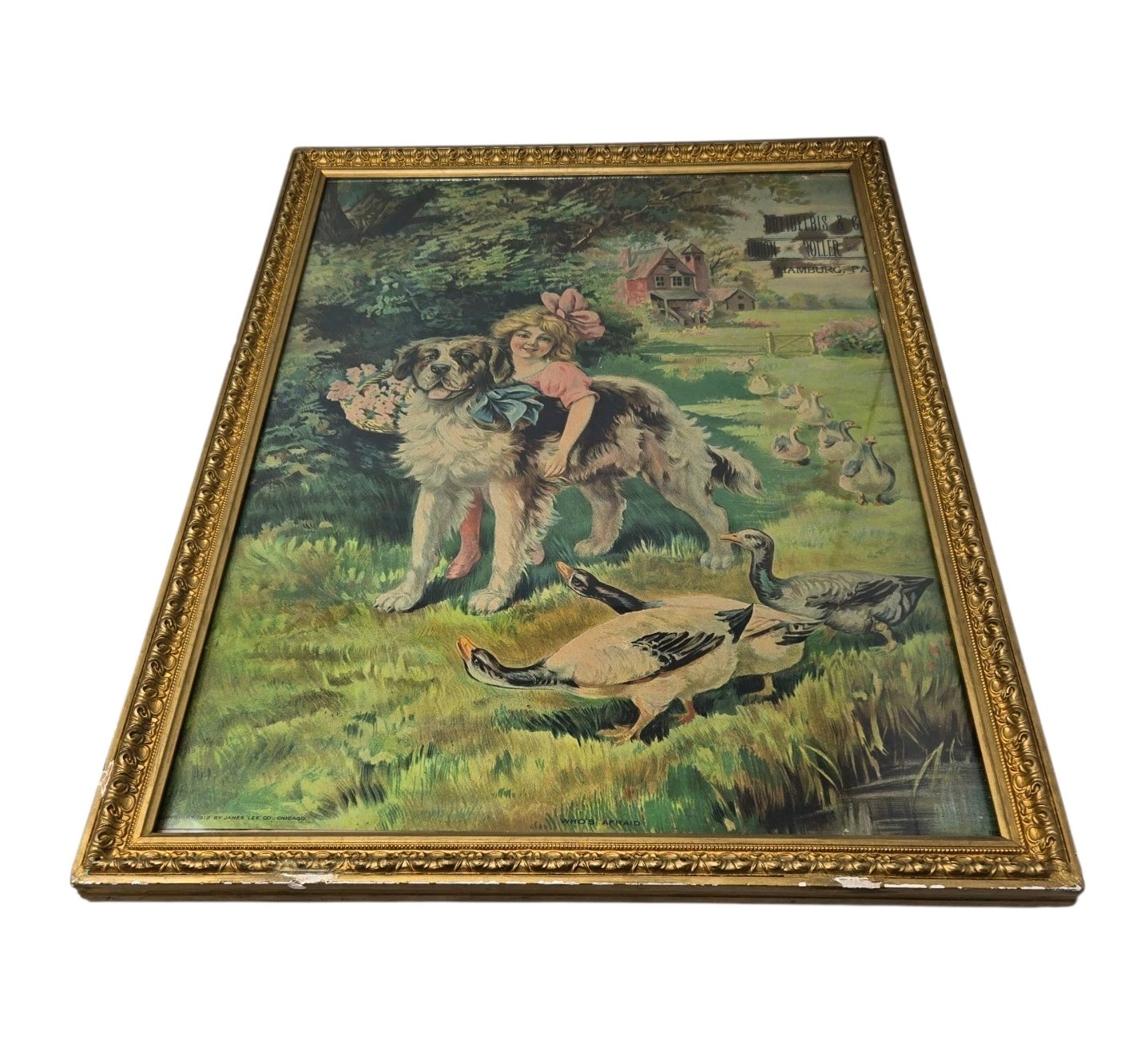 Antique 1912 Dreibelbis Farms Advertisement Hamburg Pa Framed 22x16.5 RARE Antique 1912 Dreibelbis Farms Advertisement Hamburg Pa Framed 22x16.5 RARE