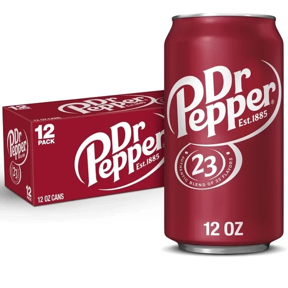 Dr Pepper Soda Pop, 12 fl oz, 12 Pack Cans - Dr Pepper Soda Pop, 12 fl oz, 12 Pack Cans -