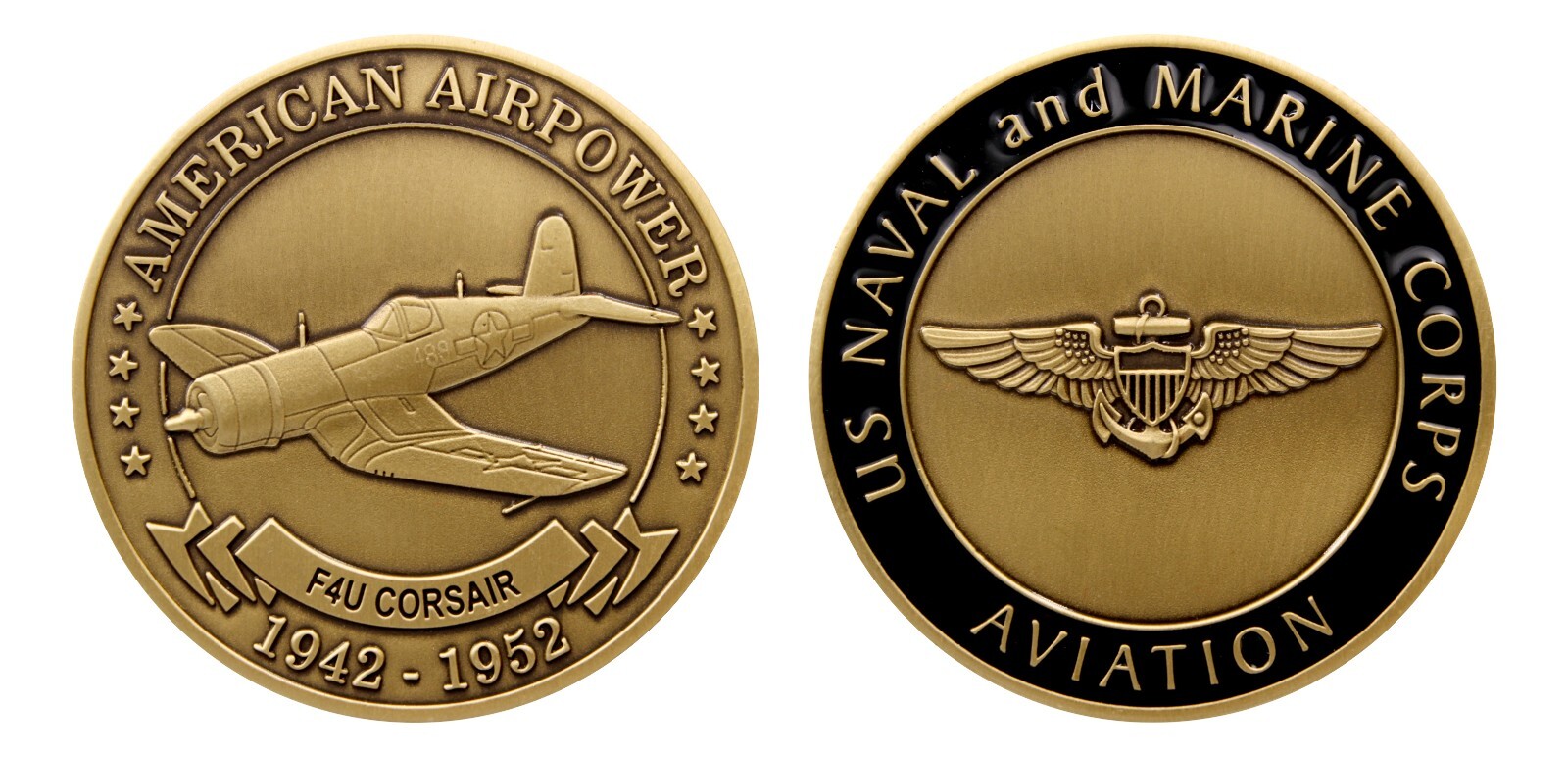 Vought Corsair Challenge Coin, WWII Naval Aviation  1  1/2\