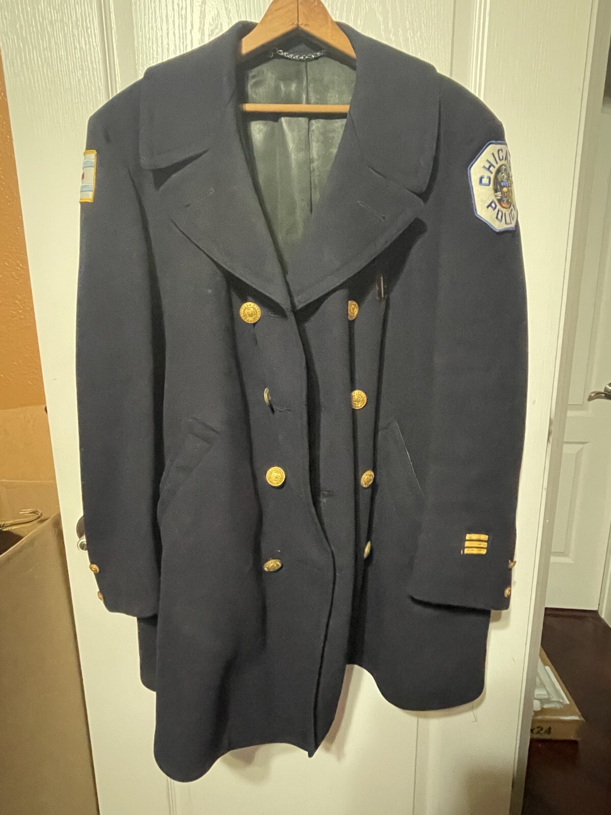 Vintage 70s 80s Chicago Police Uniform Winter Jacket Coat (Warrenton Wool)