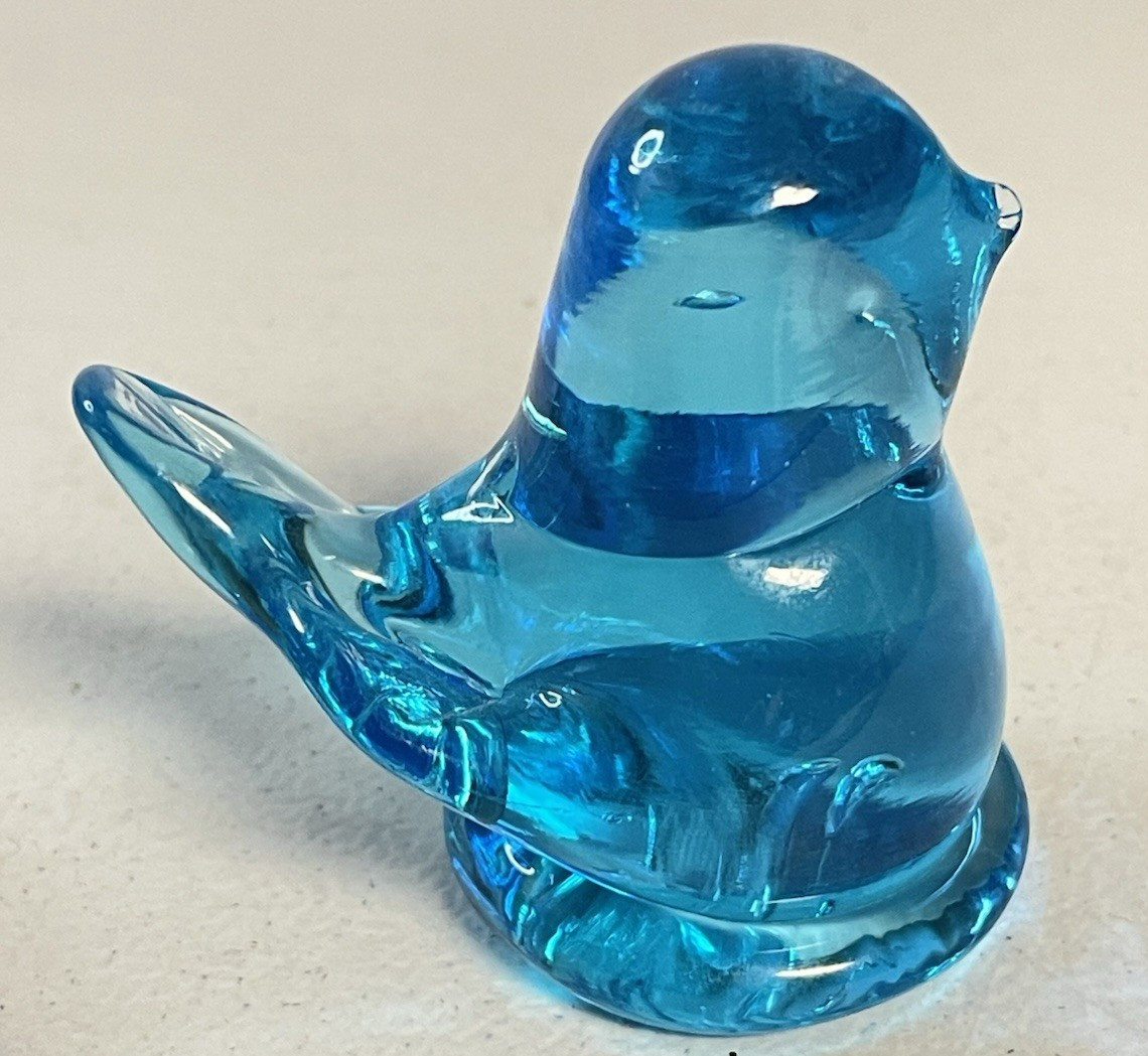 Vintage Blue Glass Bird of Happiness