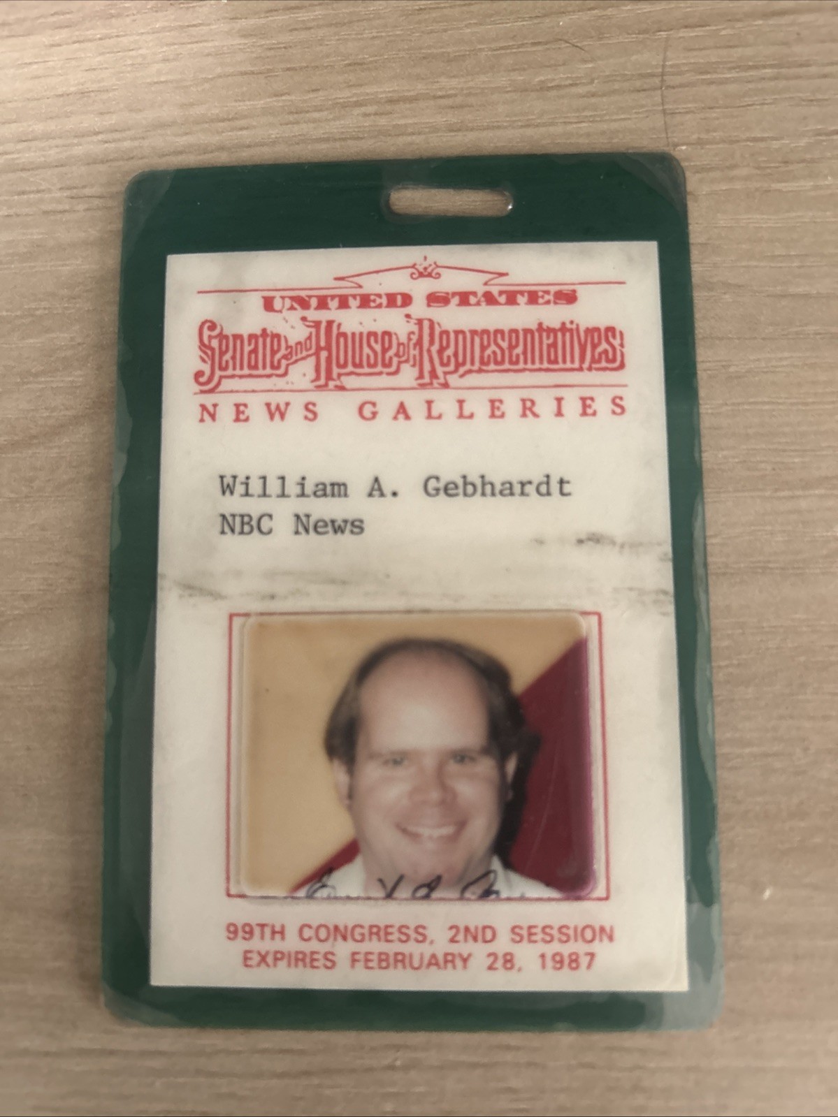 1987 US Senate & House Representatives Pic ID, 99th Congress 2nd Session- News