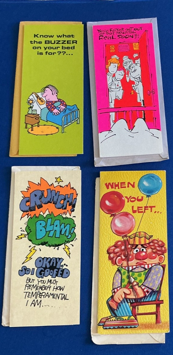 LOT OF 4 Vintage GREETING CARDS Unused Read LOT OF 4 Vintage GREETING CARDS Unused Read