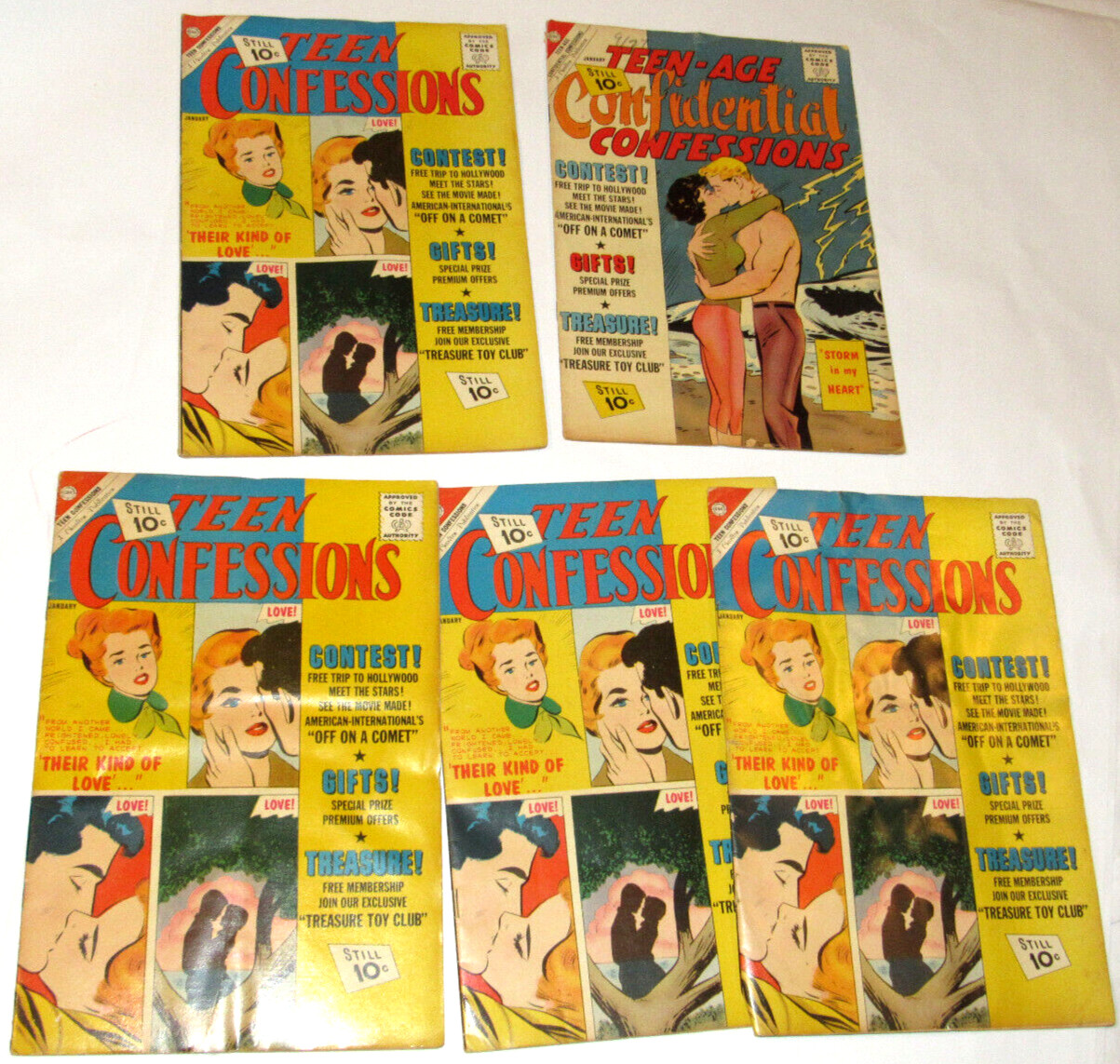 TEEN CONFESSIONS 4, VOL 1, #15 & TEEN AGE CONFIDENTIAL CONFESSIONS ALL JAN 1962