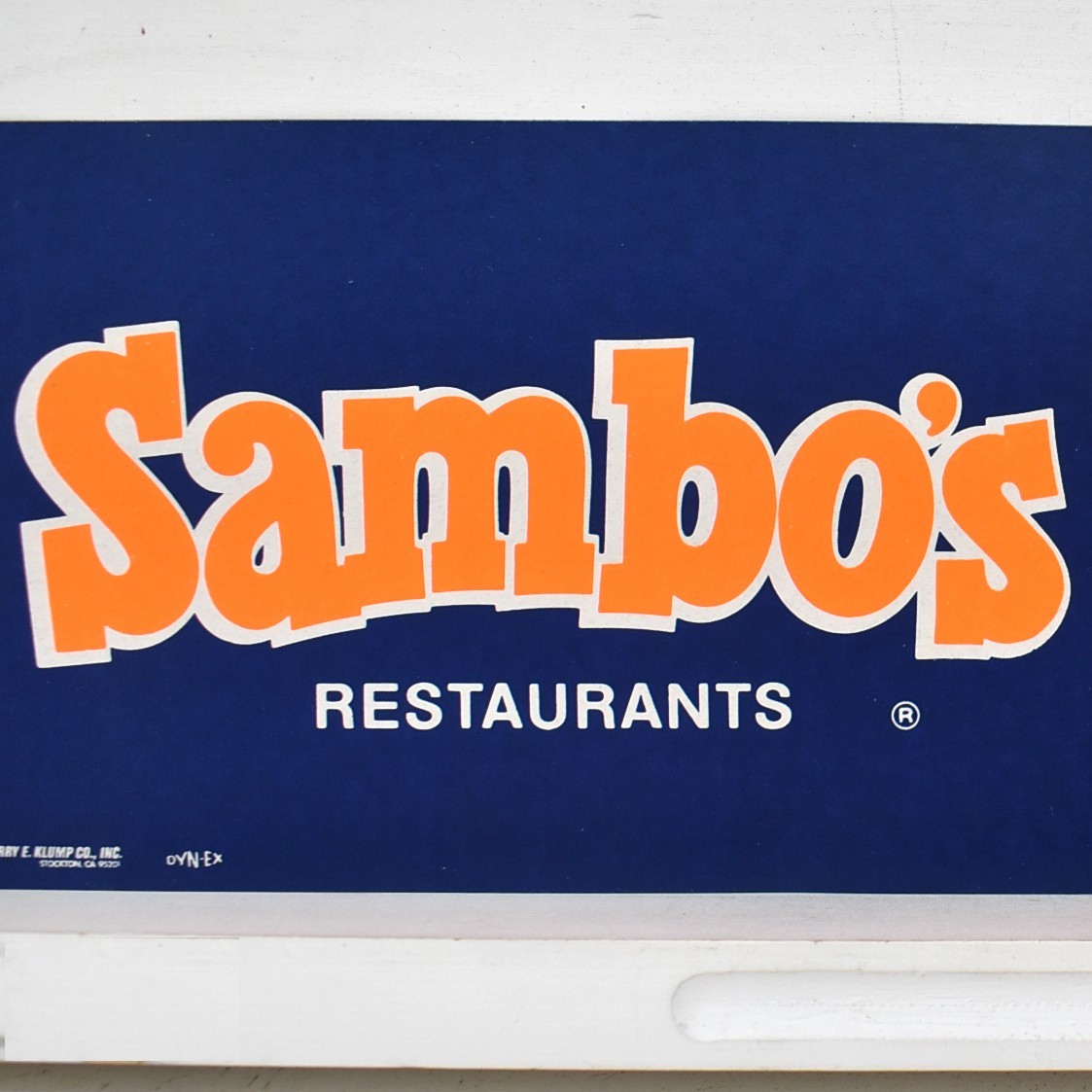 1960s Sambo's Restaurant Bumper Sticker Decal Sam Battistone Sr Newell Bohnett 1960s Sambo's Restaurant Bumper Sticker Decal Sam Battistone Sr Newell Bohnett