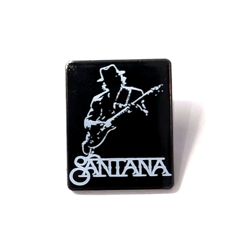 Santana Lapel Pin American Rock Band Black & White Silhouette of Carlos Santana