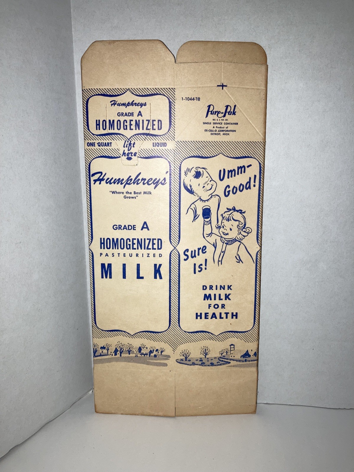 Vtg. Milk Carton un-assembled/un-used Humphrey’s Dairy Waxed Container Arkansas