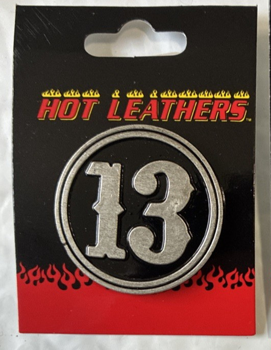 New Hot Leathers Lucky Number 13 Pewter Pin Pins For Vest Hat Etc...