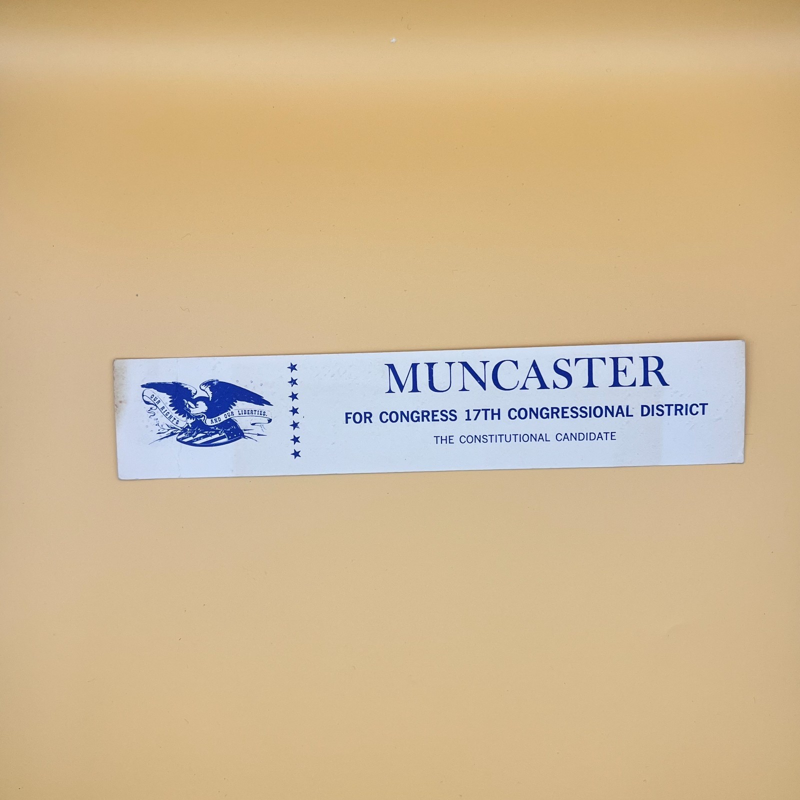 Vintage Muncaster for Congress 17th District Political Campaign Bookmark Treason