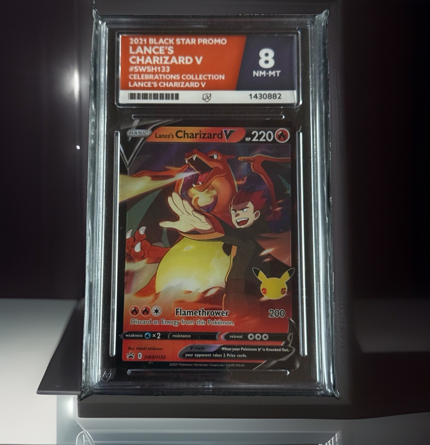 Pokémon TCG Lance\'s Charizard V SWSH133 Celebrations Promo Holo ACE 8 NM/M