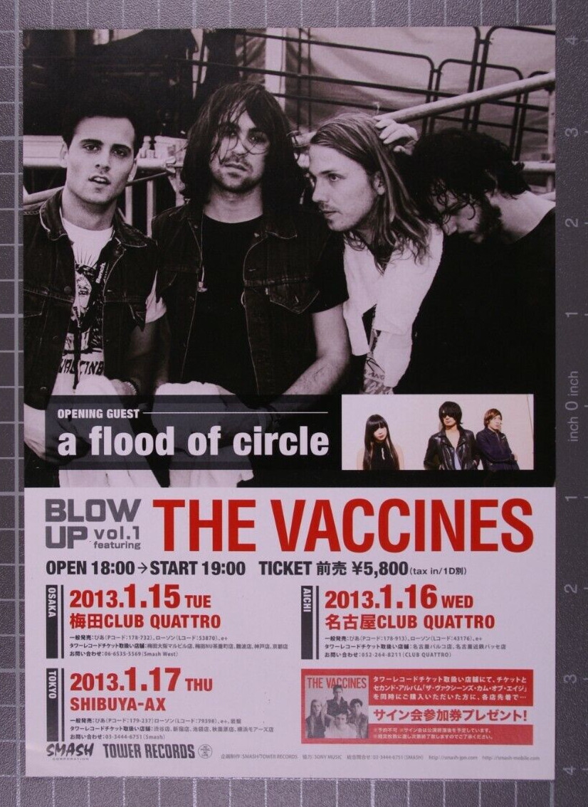 The Vaccines Justin Hayward Young Flyer Orig Promo Come of Age Tour Japan 2013
