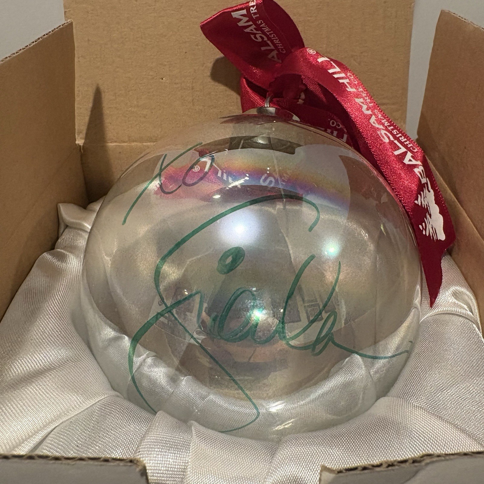 Giada De Laurentiis Signed Clear Glass Christmas Ornament Balsam Hill Rare