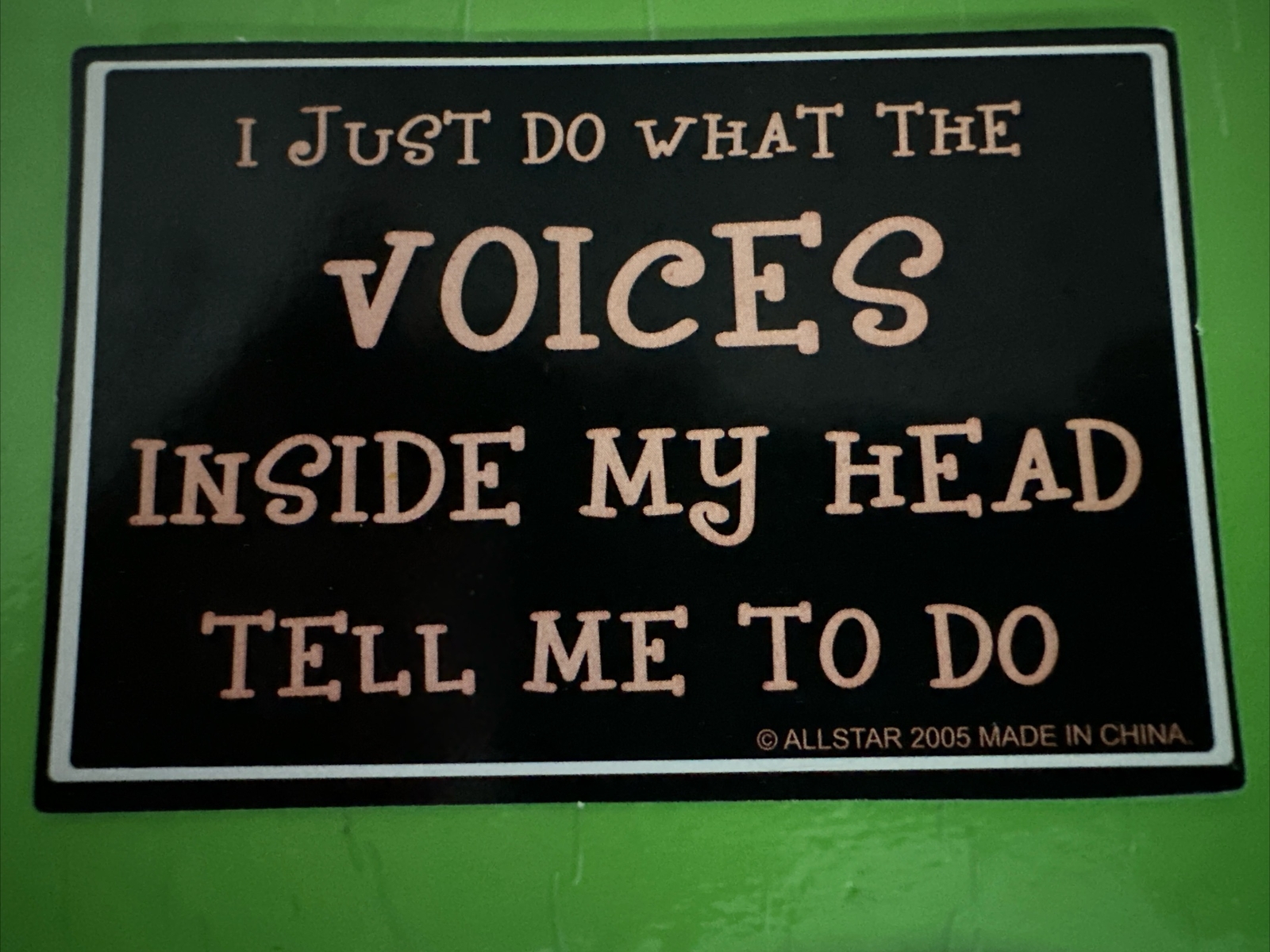 Allstar Wacky Rectangles Vending Sticker. I Just Do What The Voices In My Head
