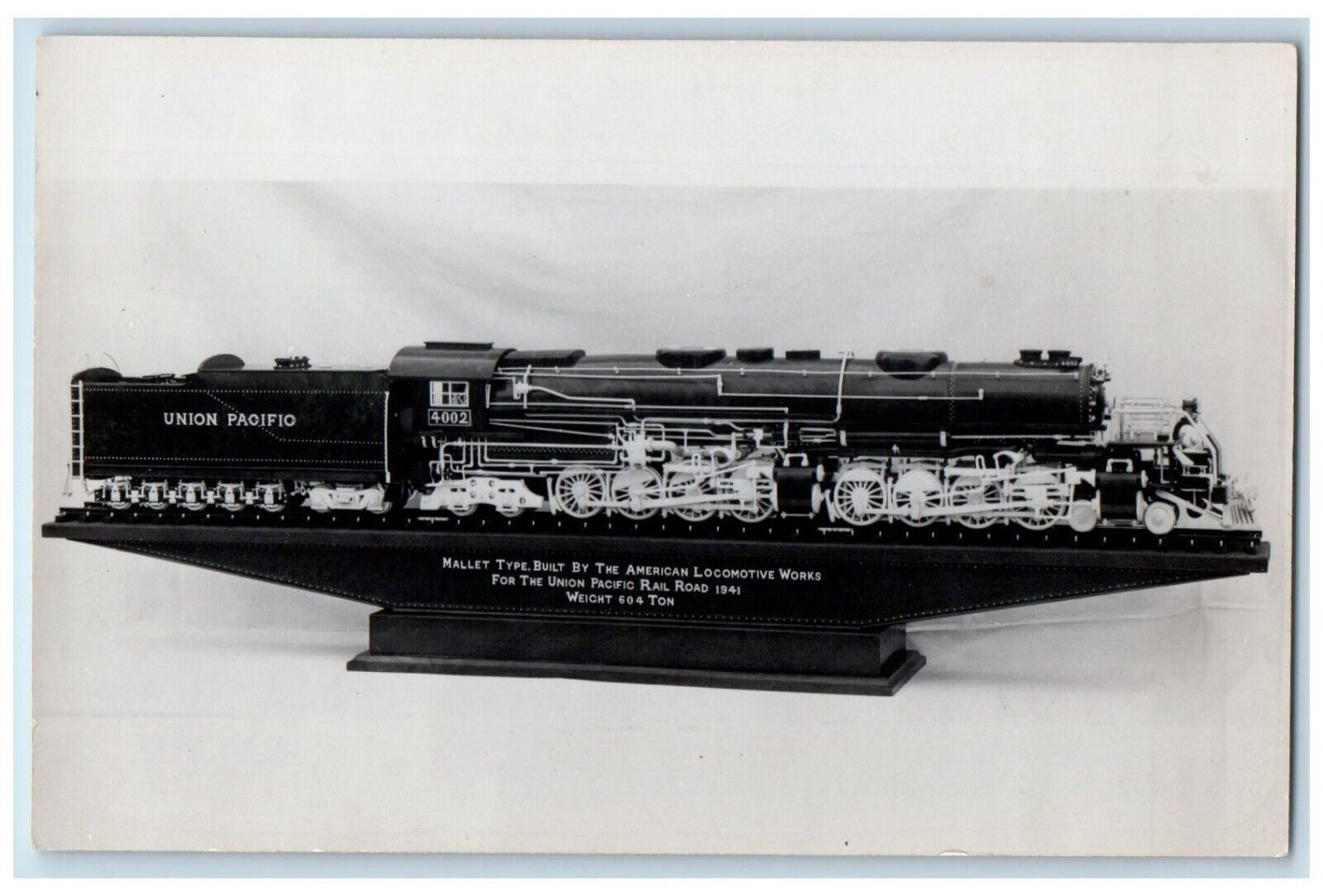 Union Pacific Railroad Locomotive Train Mallet Type Vintage RPPC Photo Postcard