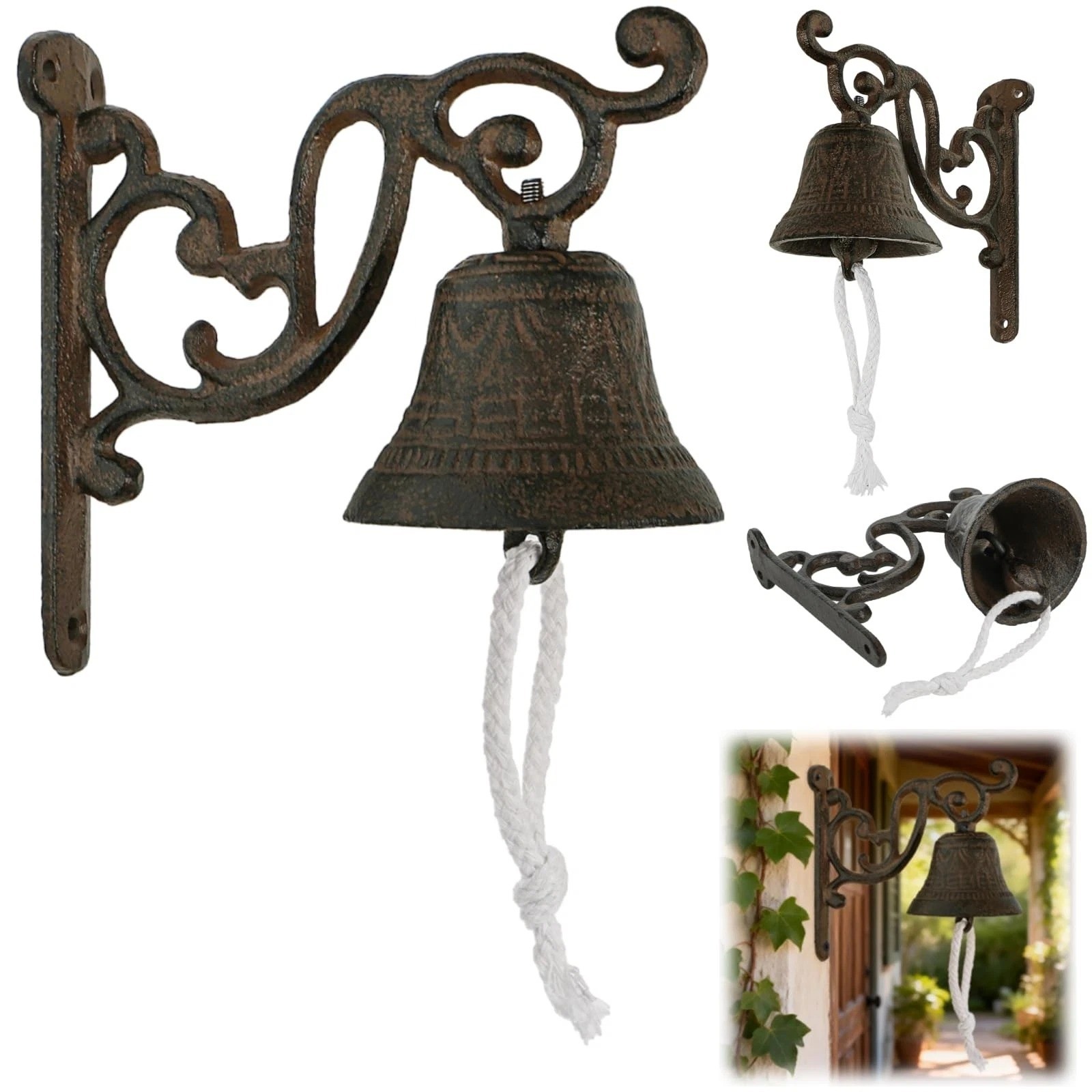 ELFULLY Vintage Dinner Hanging Bell, Cast Iron Door 5.5\