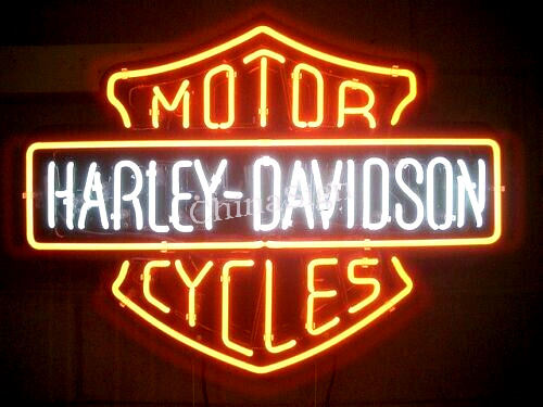 New Harley-Davidson H-D US Motorcycle Bike Real Glass Neon Sign Beer Bar Light