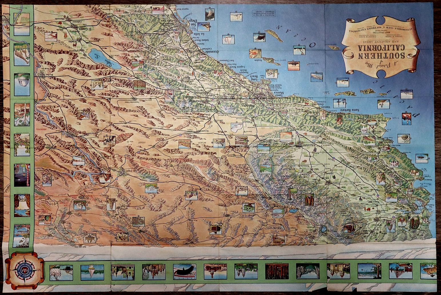 1969 Pictorial Map of Southern California by Harry Pflum & Forest Burke (23x36)