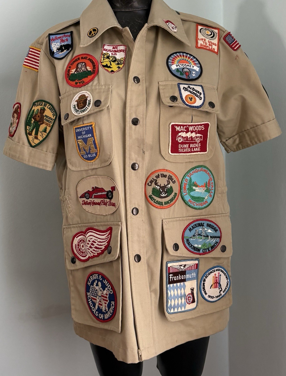 80s vtg BSA Uniform Shirt Patch Loaded 50+ Souvenir States Olympic National Park