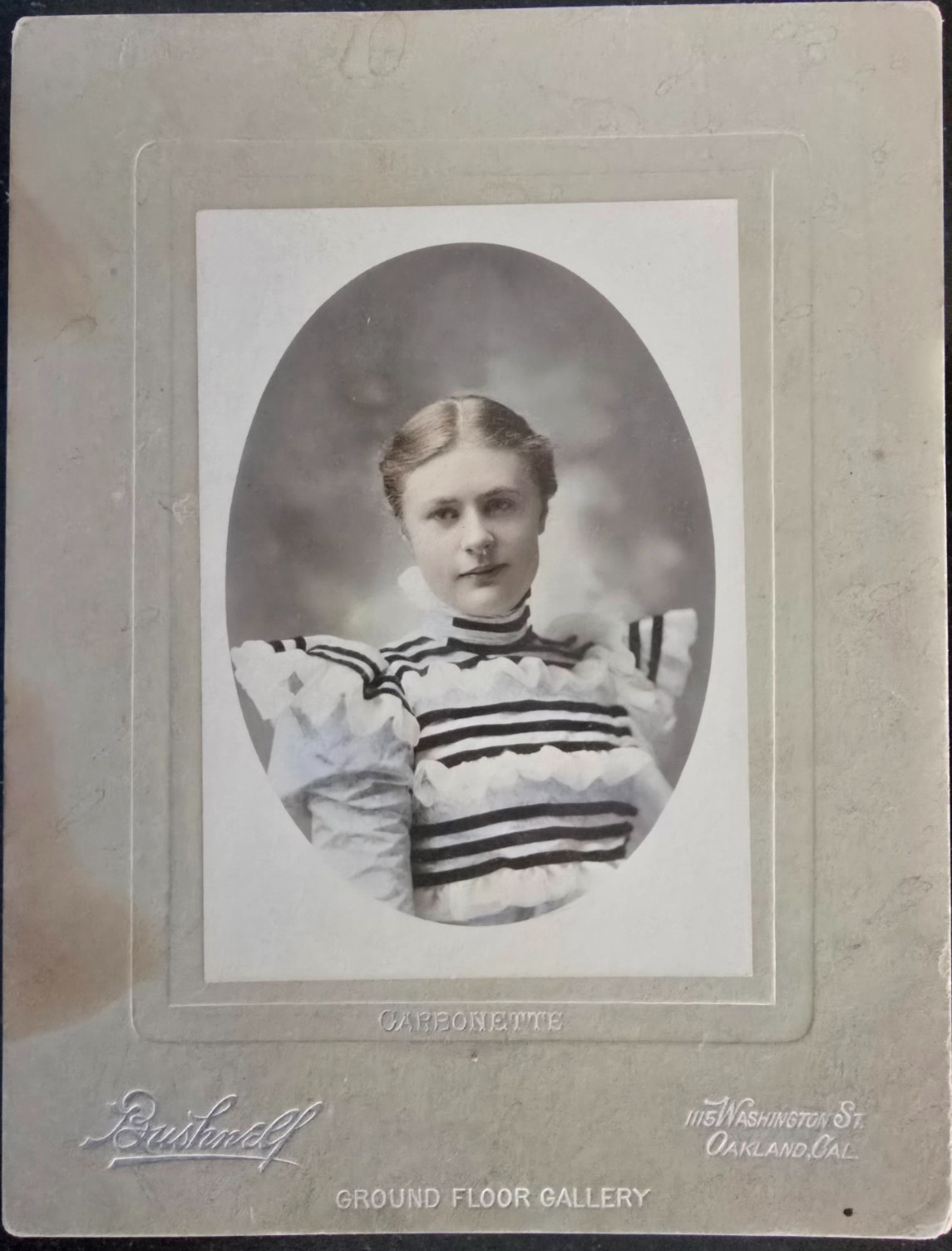 VTG  1890\'s Cabinet Card Photo, Pretty Young Victorian Woman, Tinted Photo