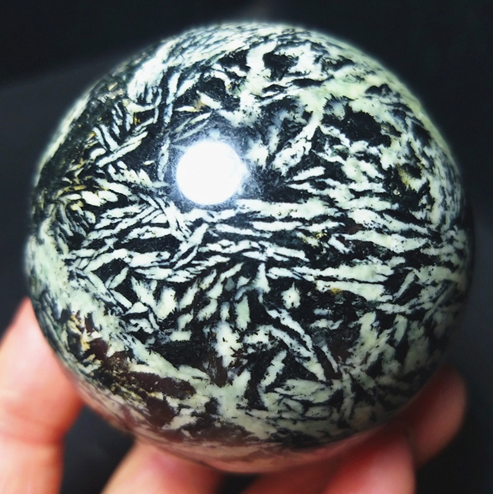 RARE 390g Natural Polished Colorful Wheat ear Agate Crystal Ball Healing A5033