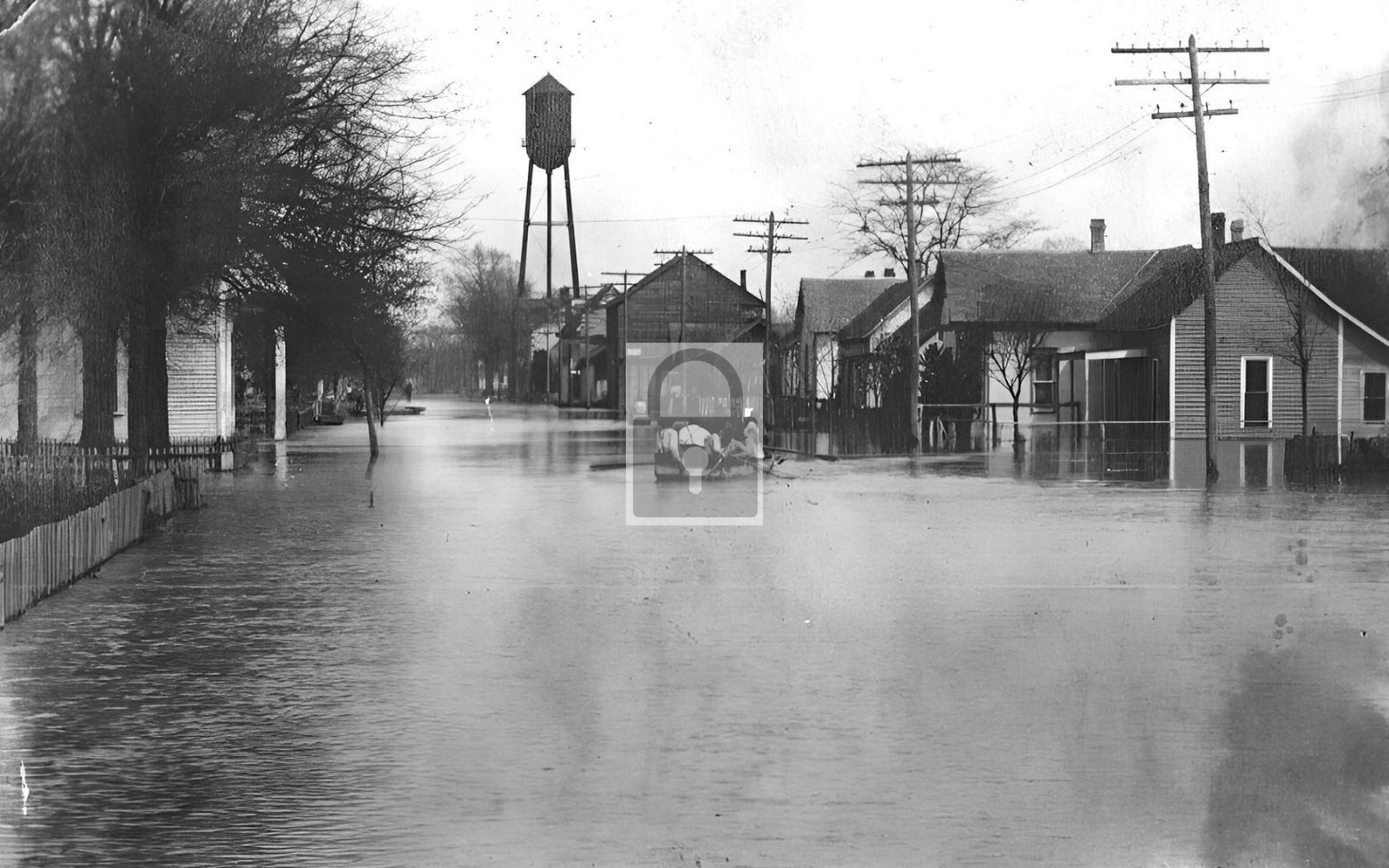 Street View Flood Water Tower Brookport Illinois IL - Reprint
