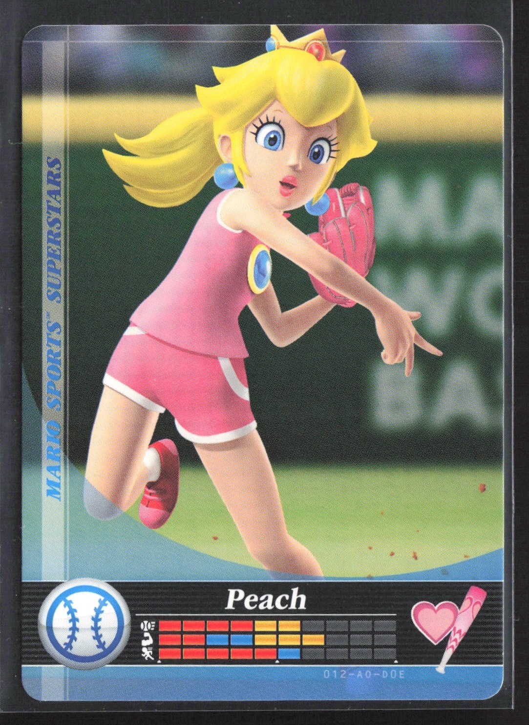 2017 Mario Sports Superstars Amiibo Card - #12 PEACH Baseball - Nintendo NM