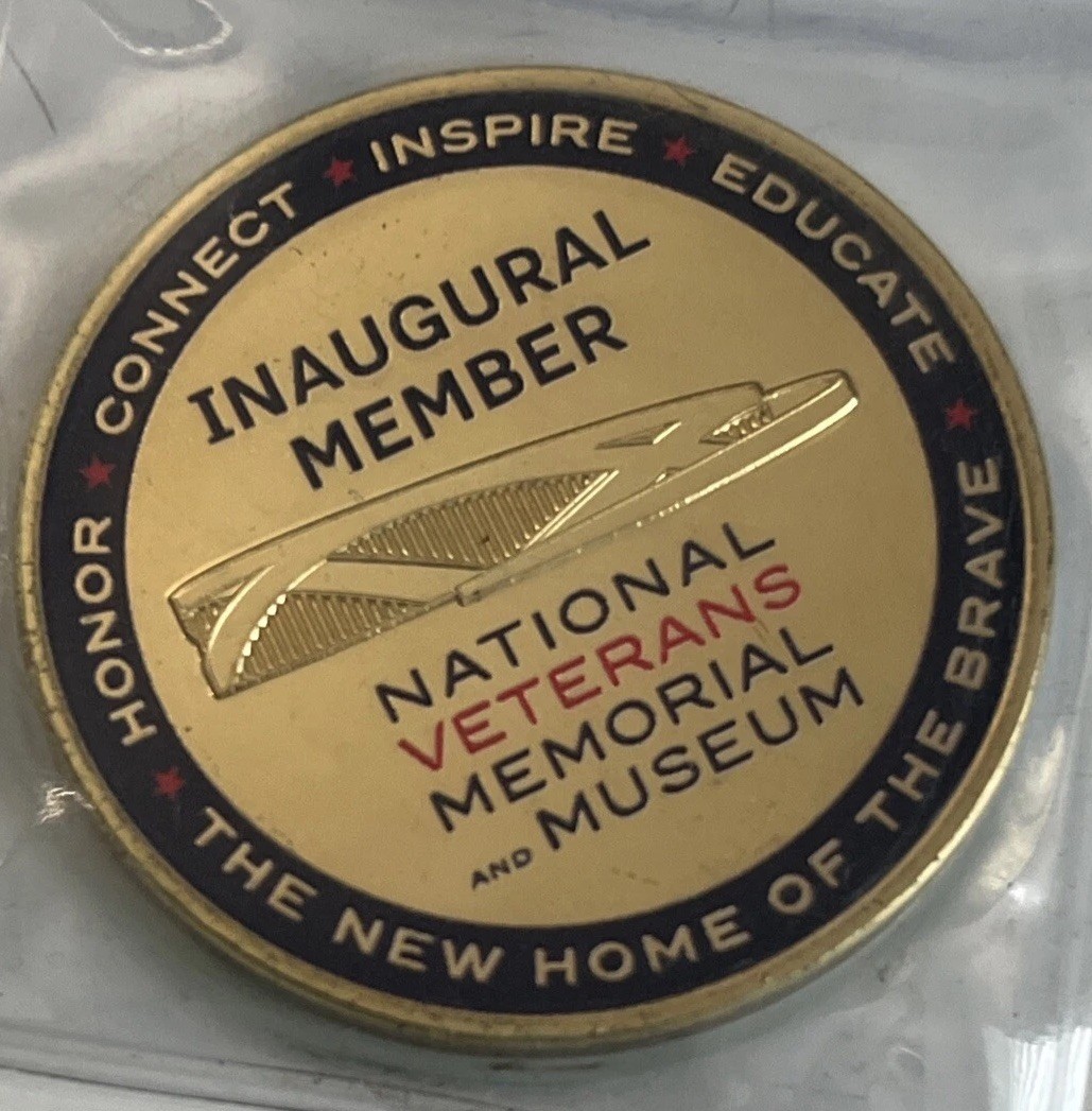 National Veterans Memorial And Museum Inaugural Member 1.50 Challenge Coin New 