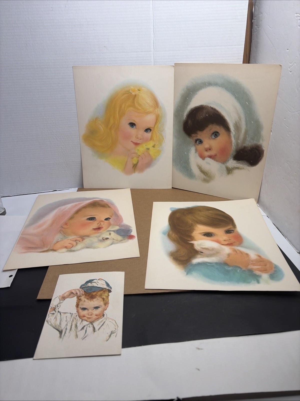 VTG Lot 5 Northern Tissue Prints Frances Hook Baseball Boy 5x7 Baby Girls 11X14 VTG Lot 5 Northern Tissue Prints Frances Hook Baseball Boy 5x7 Baby Girls 11X14